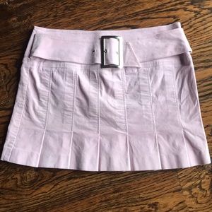 Pink bebe pleated corduroy mini skirt